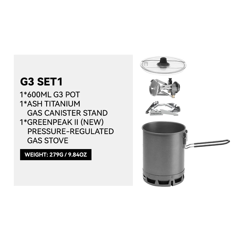 G3 Petrel Set 1 Color Ultralight Camping Stove Cooking System – Compact Gas Set