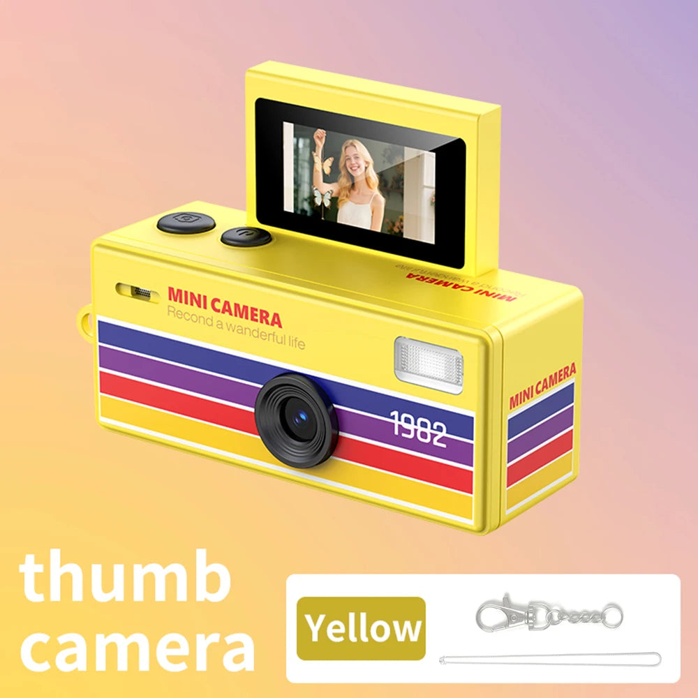 LK030 Yellow Color Mini Thumb Keychain Camera 0.96" Screen 1080P CCD