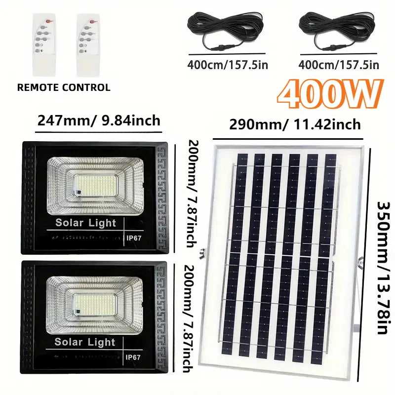 400W Emitting Color Dual Head Solar LED Flood Light 400W IP65 Outdoor