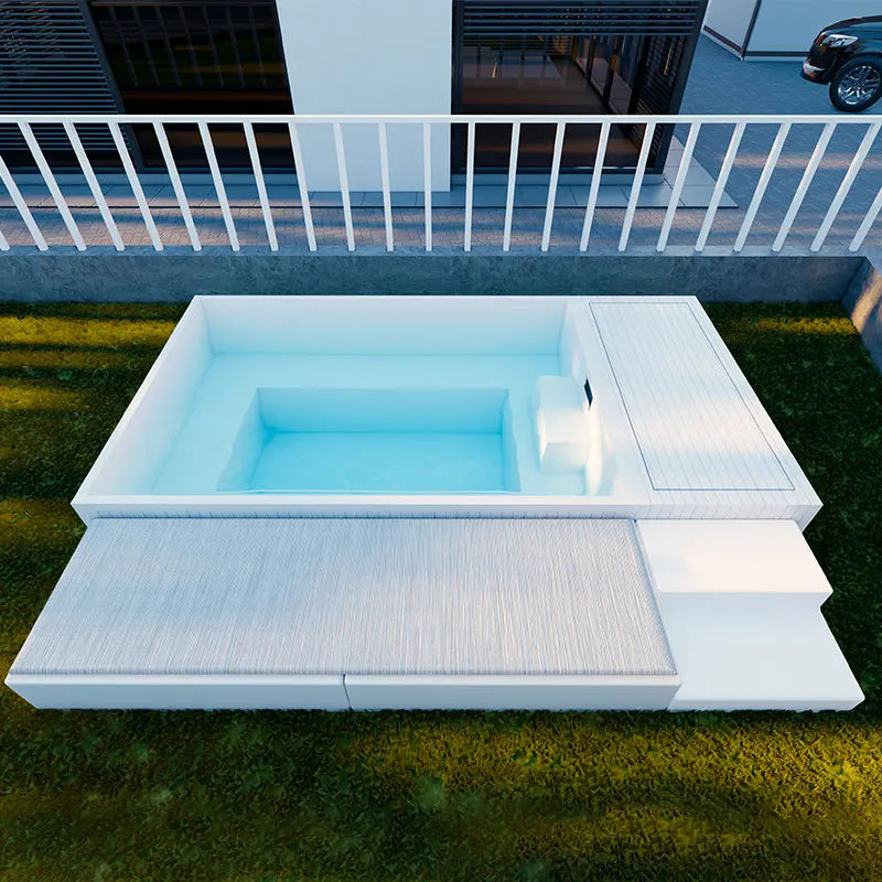 4 Color Fiberglass Above Ground Swim Spa Pool With Sofa Seat