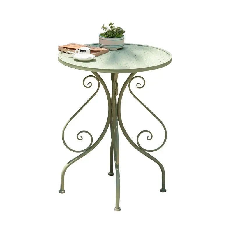 Green-table Color Metal Garden Bistro Table And Chair Set For Outdoors