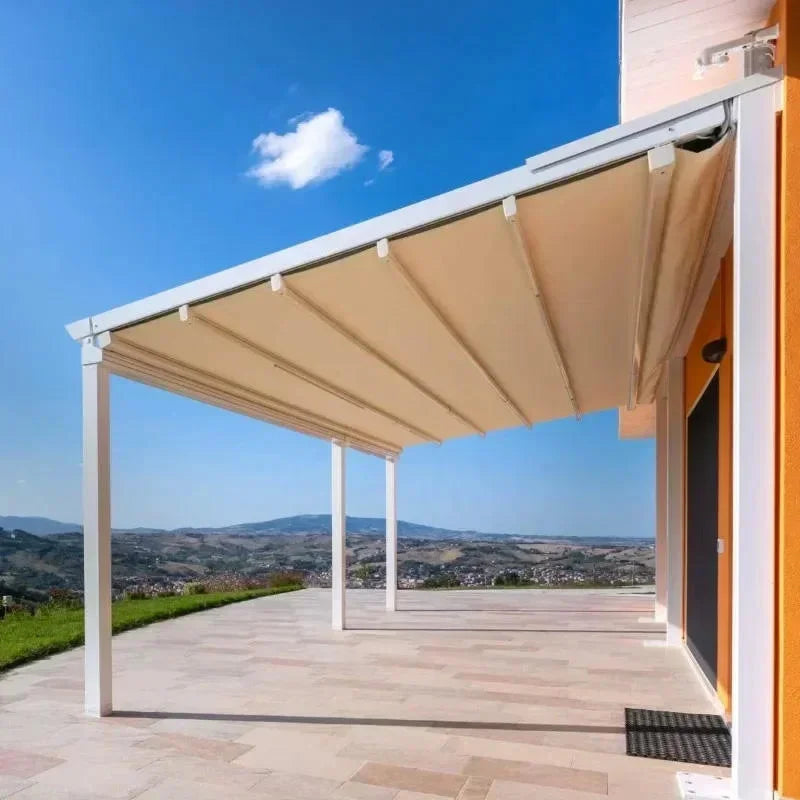 Electric Retractable Patio Awning With Aluminum Frame