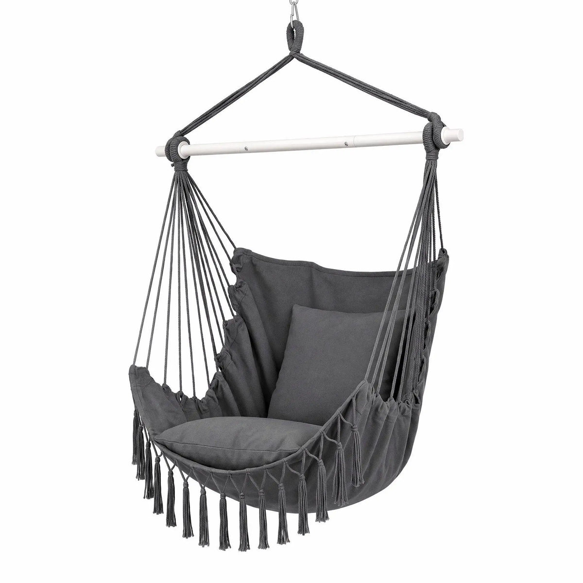 Fabric Hammock Chair with Cushions – Indoor Outdoor Swing