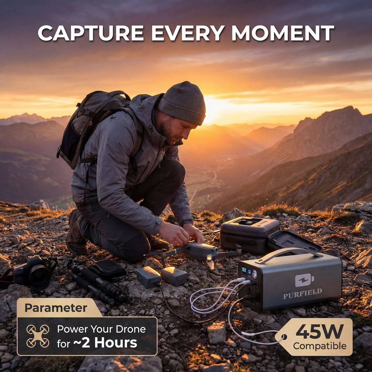 180W Portable Power Station 118.4Wh With AC & USB