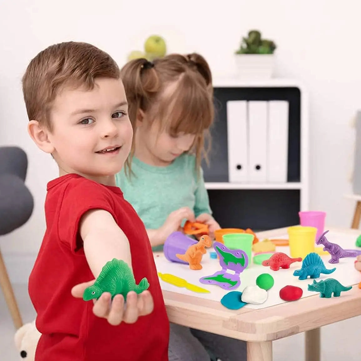 Dinosaur Playdough Craft Set for Kids with Molds