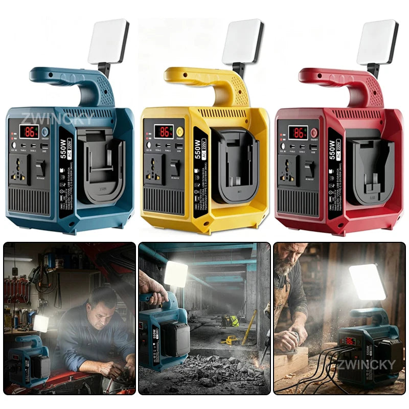 18V Battery Pure Sine Wave Power Inverter With USB & Type-C