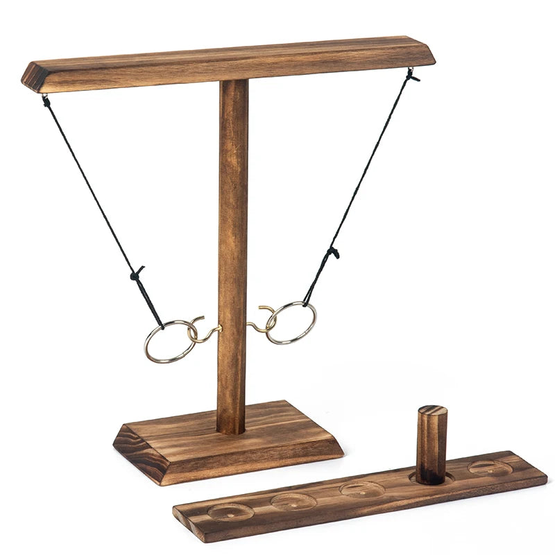 NB210C4 Color Wooden Hook And Ring Toss Game For Indoor Or Outdoor Play
