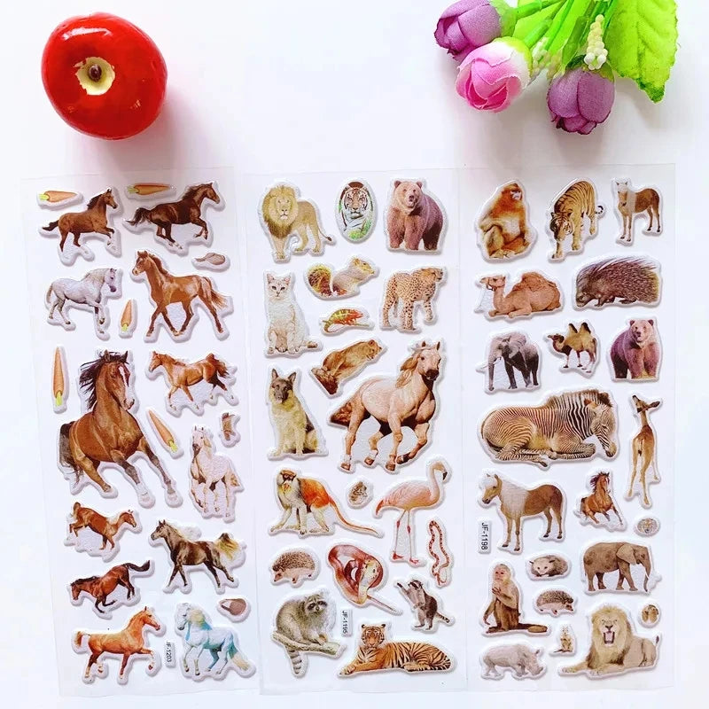 3D Puffy Animal Stickers Set for Kids Crafts & Rewards
