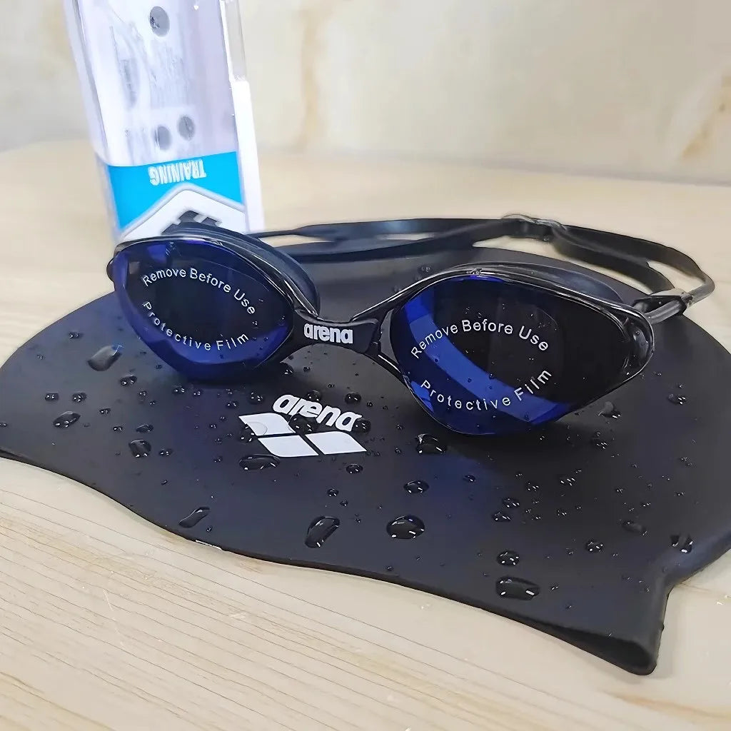 Waterproof Anti-Fog Swimming Goggles and Cap Set