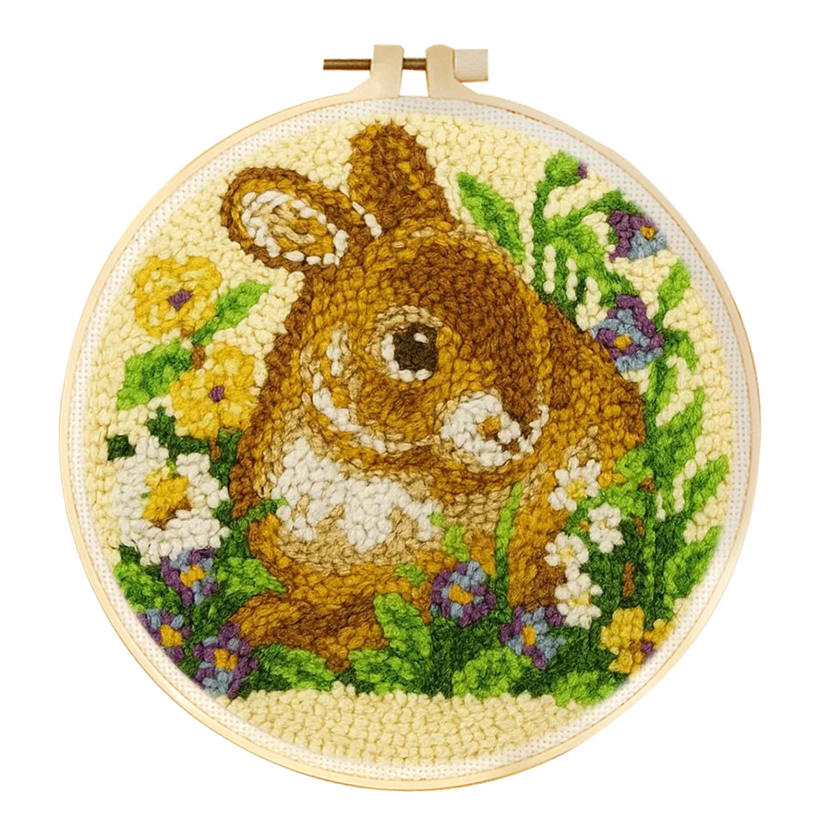 CCX-1060-2020 Color Punch Needle Embroidery Kit With Hoop – Animal Design