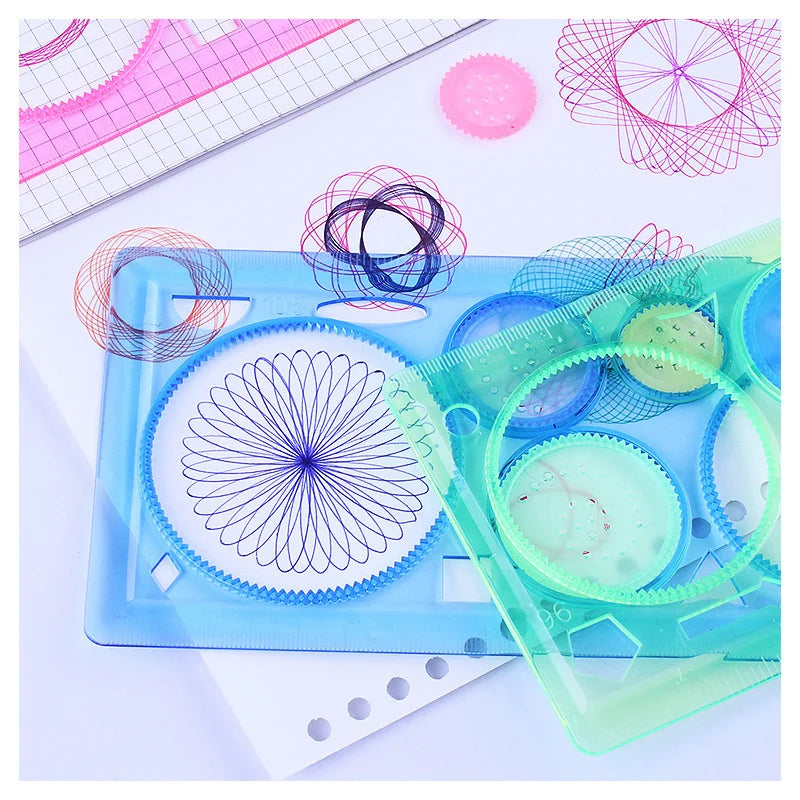 Spirograph Geometry Drawing Stencil Ruler Set for Kids