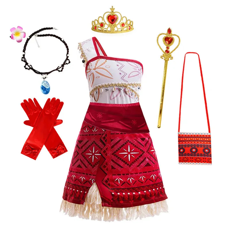 DressA Suit5 Color Girls Island Adventure Princess Costume Dress Set