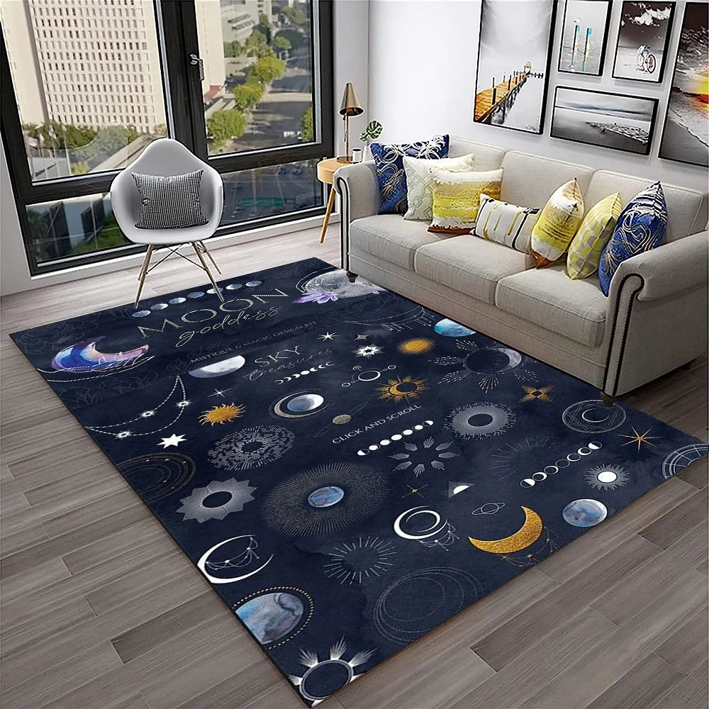 2507291103 Color Gothic Witchcraft Ouija Tarot Non-Slip Printed Area Rug