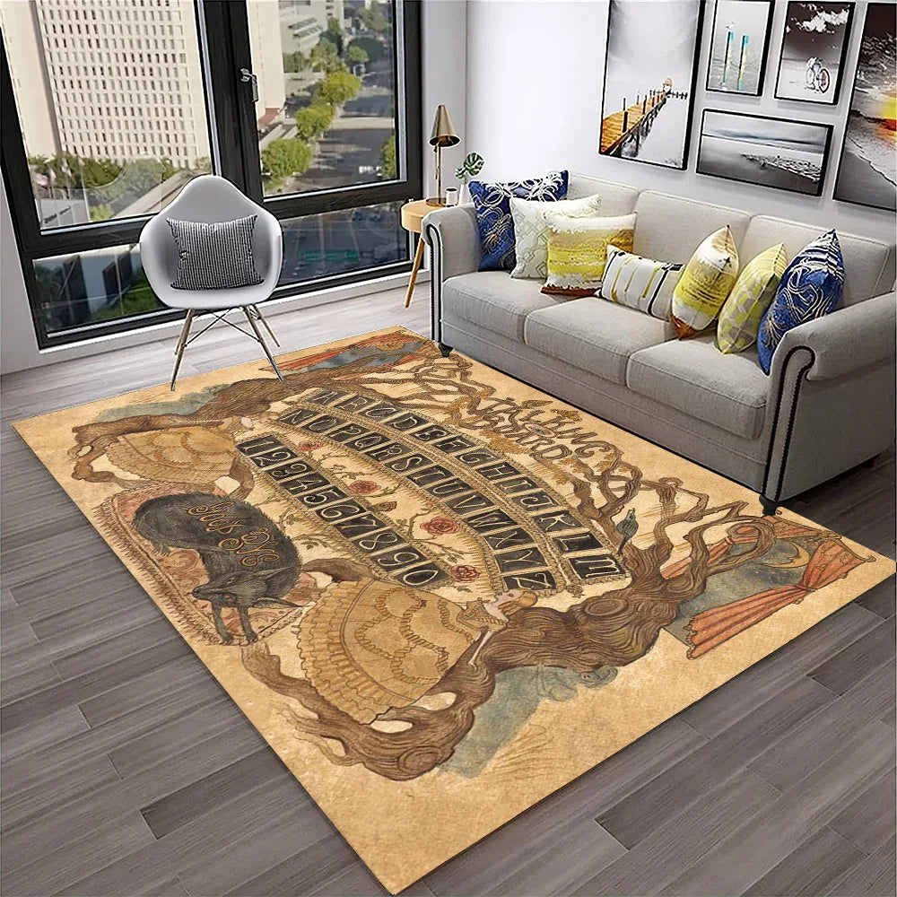 2507291112 Color Gothic Witchcraft Ouija Tarot Non-Slip Printed Area Rug