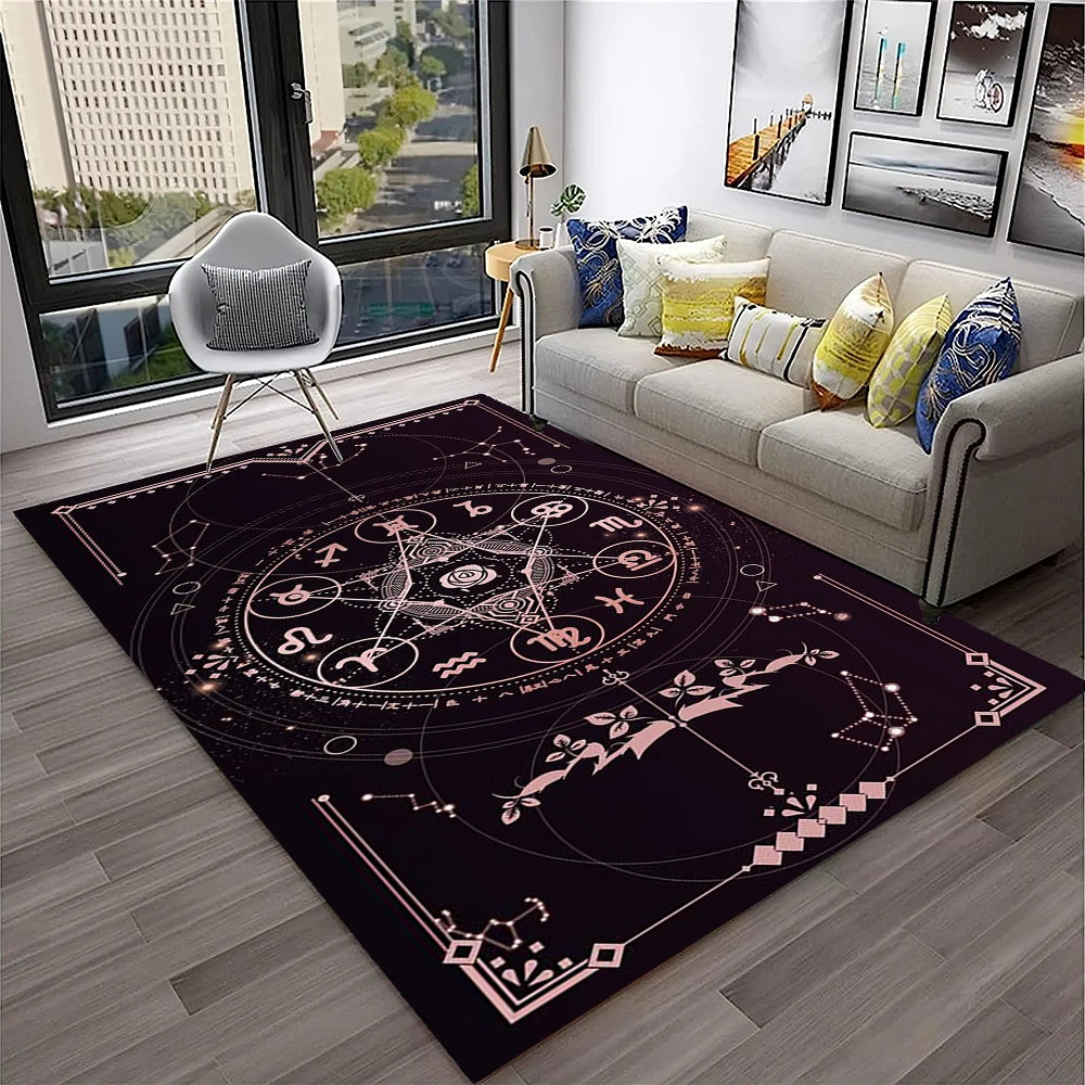 2507291110 Color Gothic Witchcraft Ouija Tarot Non-Slip Printed Area Rug