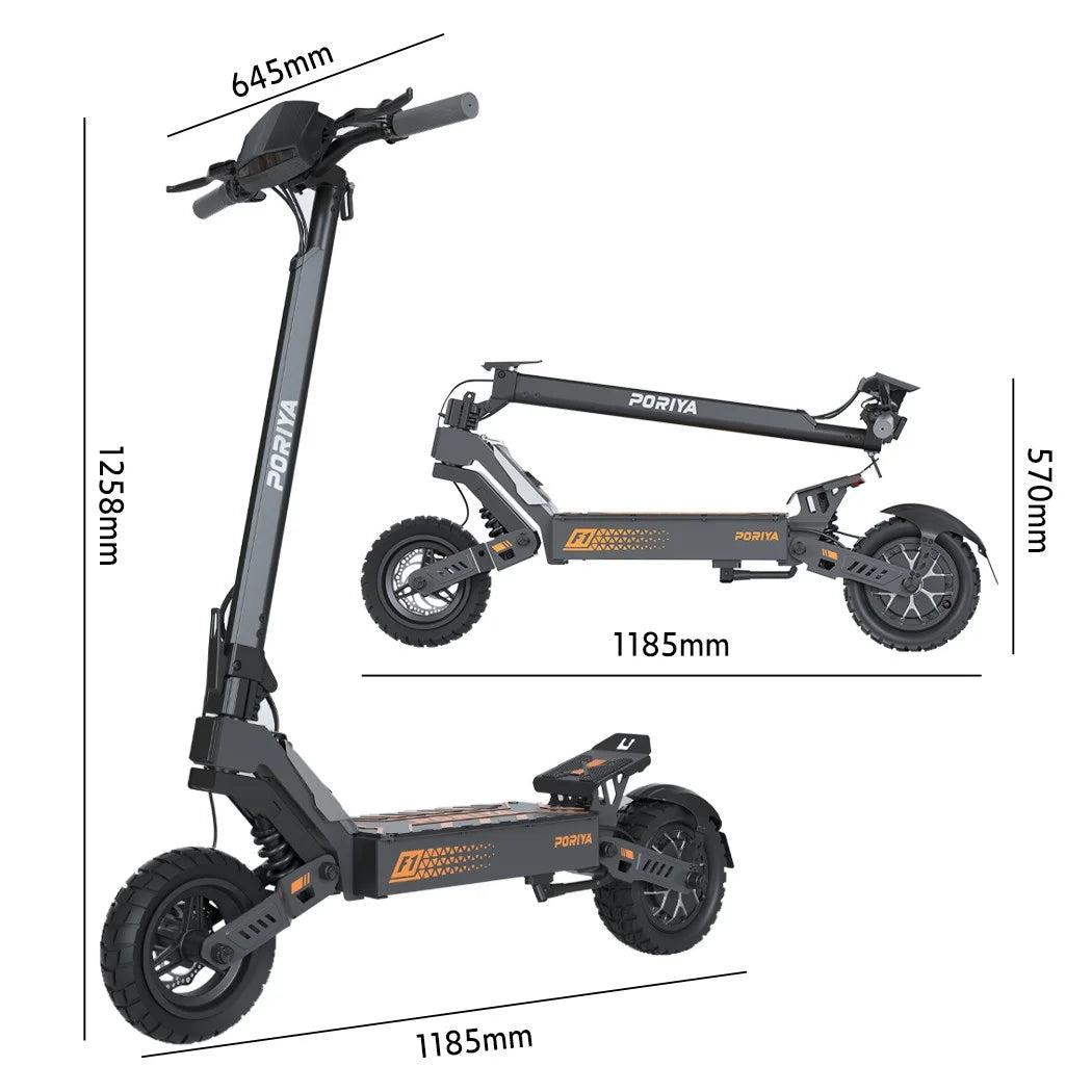 2000W Off-Road Electric Scooter 65 km/h With LCD Display