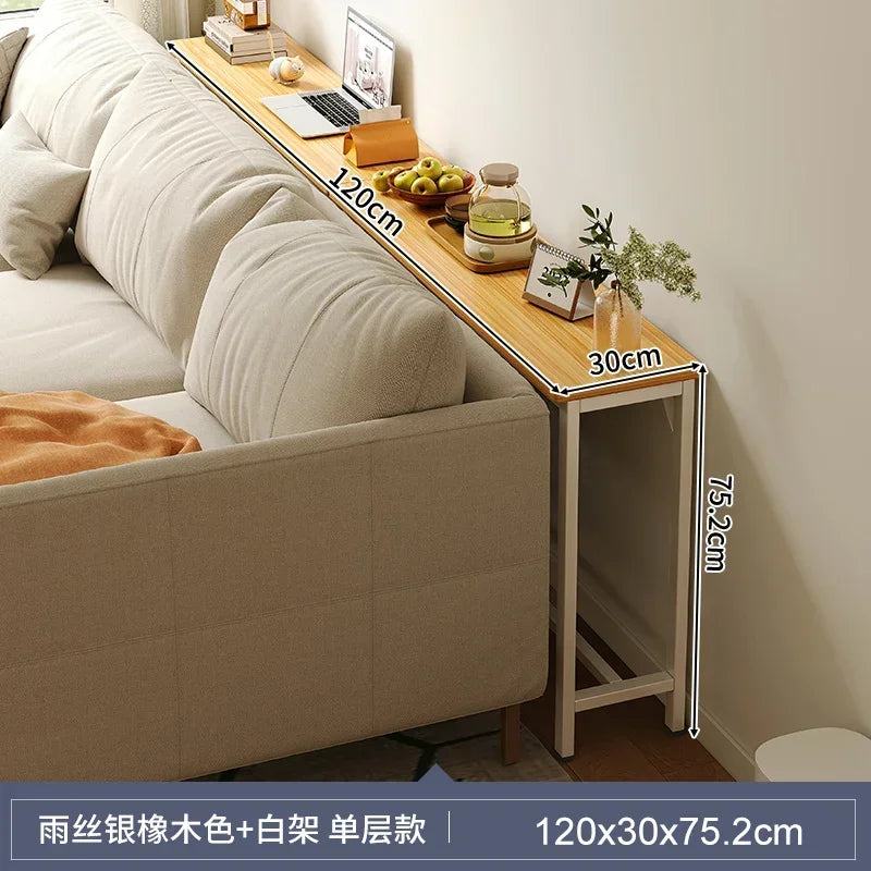 Model14 Color Slim Behind-Sofa Console Table With Wood Top