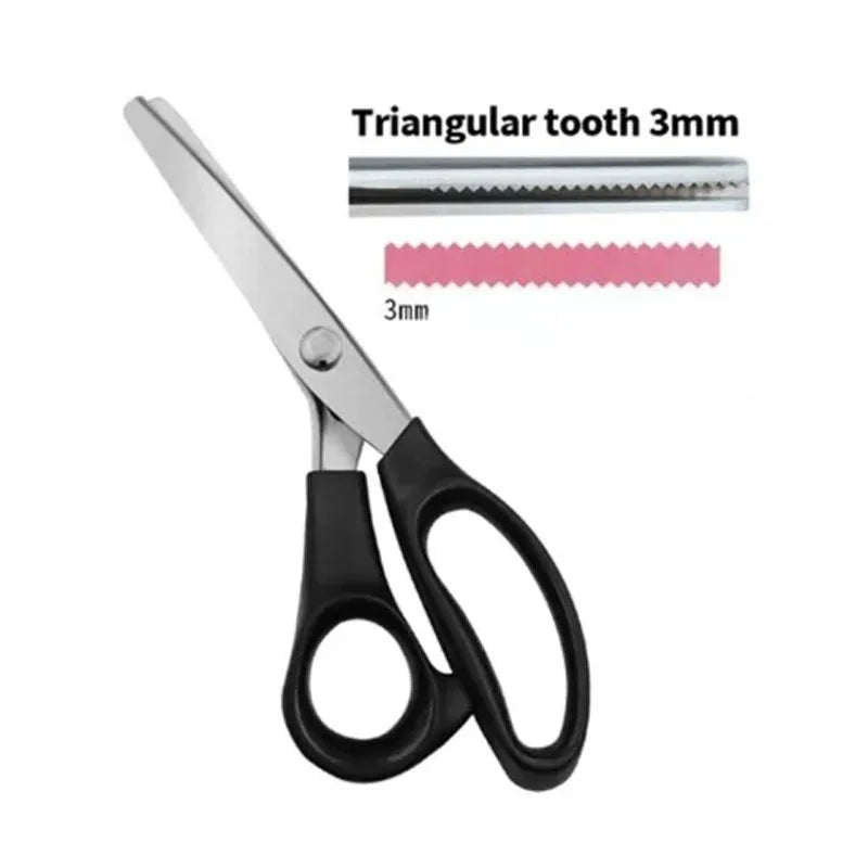 Triangular Tooth 3MM Color Stainless Steel Pinking Shears Zigzag Fabric Scissors