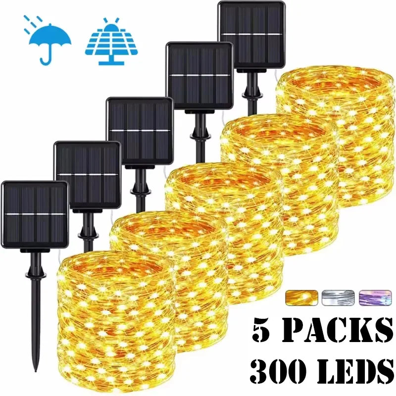 Solar LED Fairy String Lights Outdoor – 8 Modes, IP65