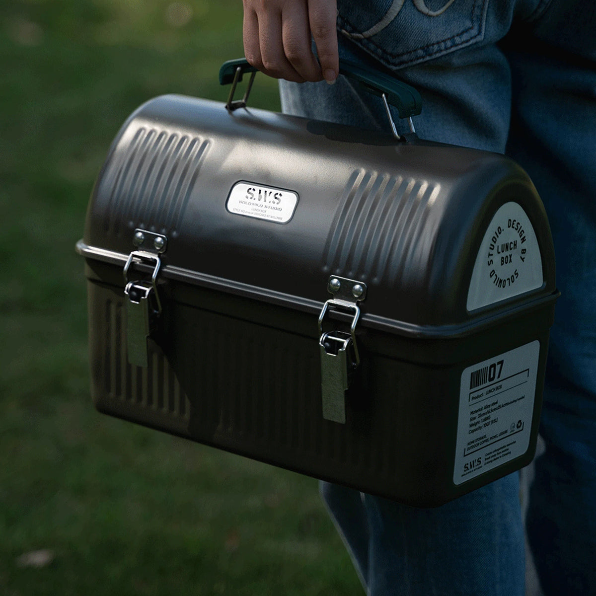 Vintage Metal Lunch Box Storage Case 9.5L With Handle