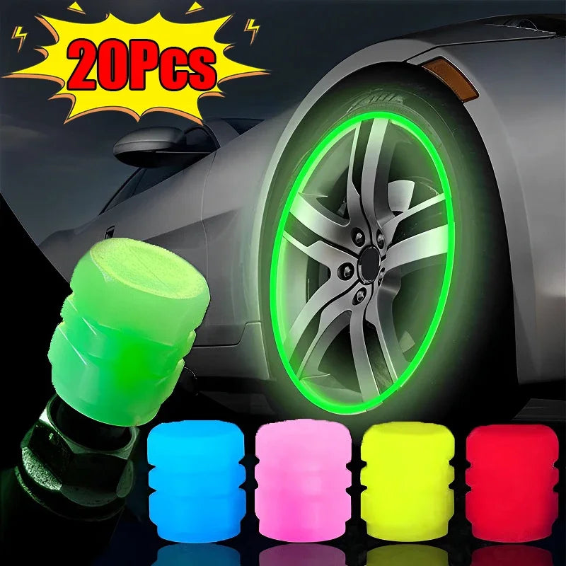 Luminous Tire Valve Caps For Car & Bike Wheels