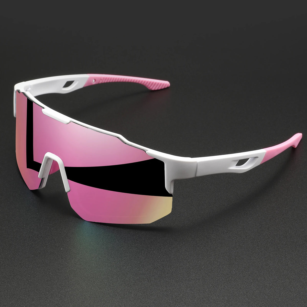 C5-pink mirror Color Name Oversized Wraparound Sports Sunglasses With UV400 Shield