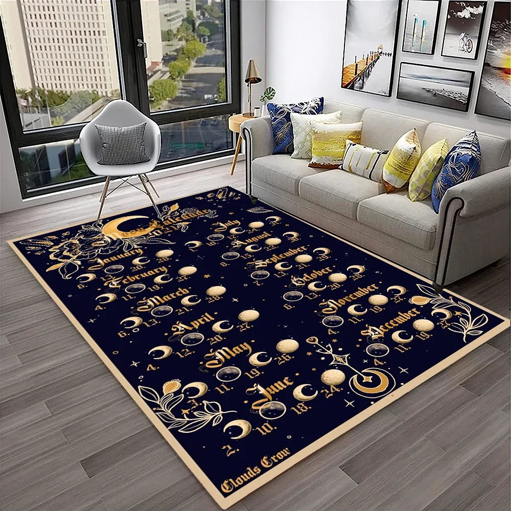 2507291099 Color Gothic Witchcraft Ouija Tarot Non-Slip Printed Area Rug