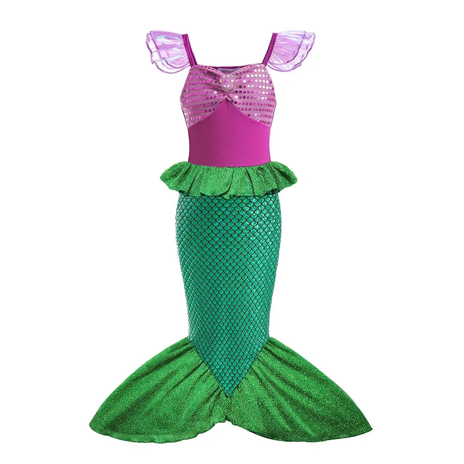 F Color Girls Princess Costume Dress – Long Sleeve Party Outfit