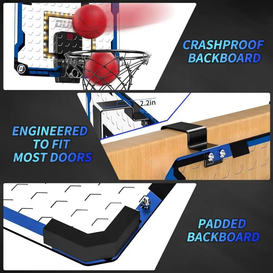 LED Light Wall-Mounted Basketball Hoop Game Set