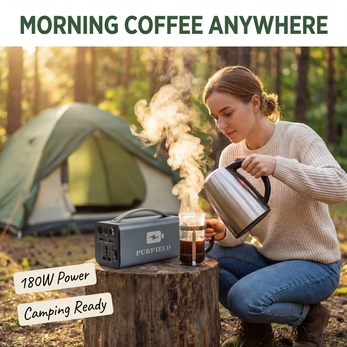 180W Portable Power Station 118.4Wh With AC & USB