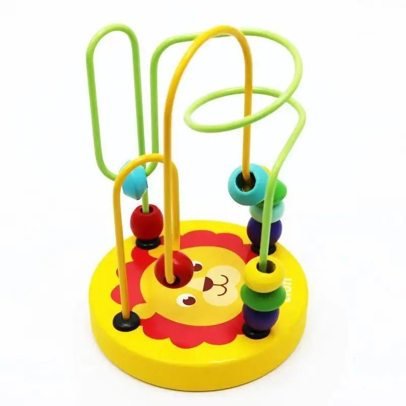 NB118C7 Color Wooden Bead Maze Roller Coaster Toy for Kids