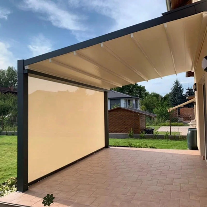 Electric Retractable Patio Awning With Aluminum Frame