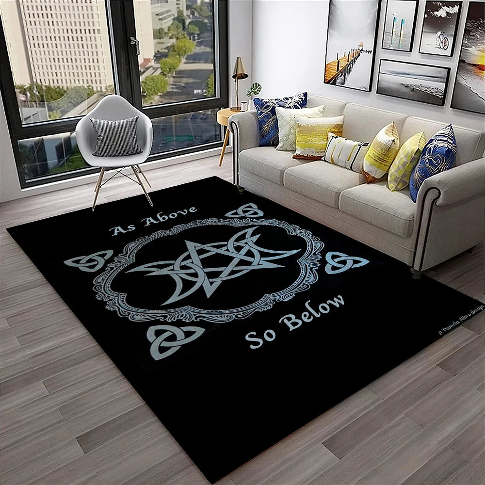 2507291106 Color Gothic Witchcraft Ouija Tarot Non-Slip Printed Area Rug