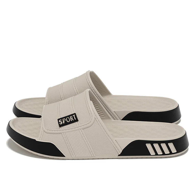 khaki Color Men’s EVA Slide Sandals Soft Cushion Indoor Outdoor