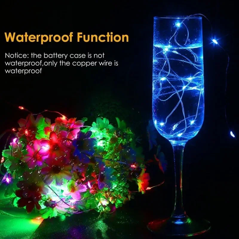 Copper Wire LED Fairy String Lights – Battery Powered Decor