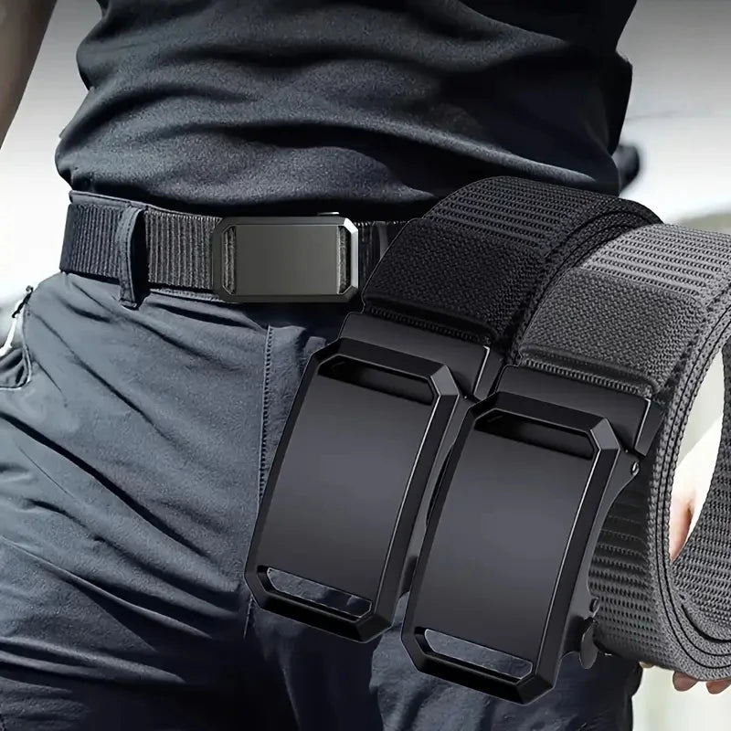 Men’s Canvas Tactical Belt With Automatic Buckle