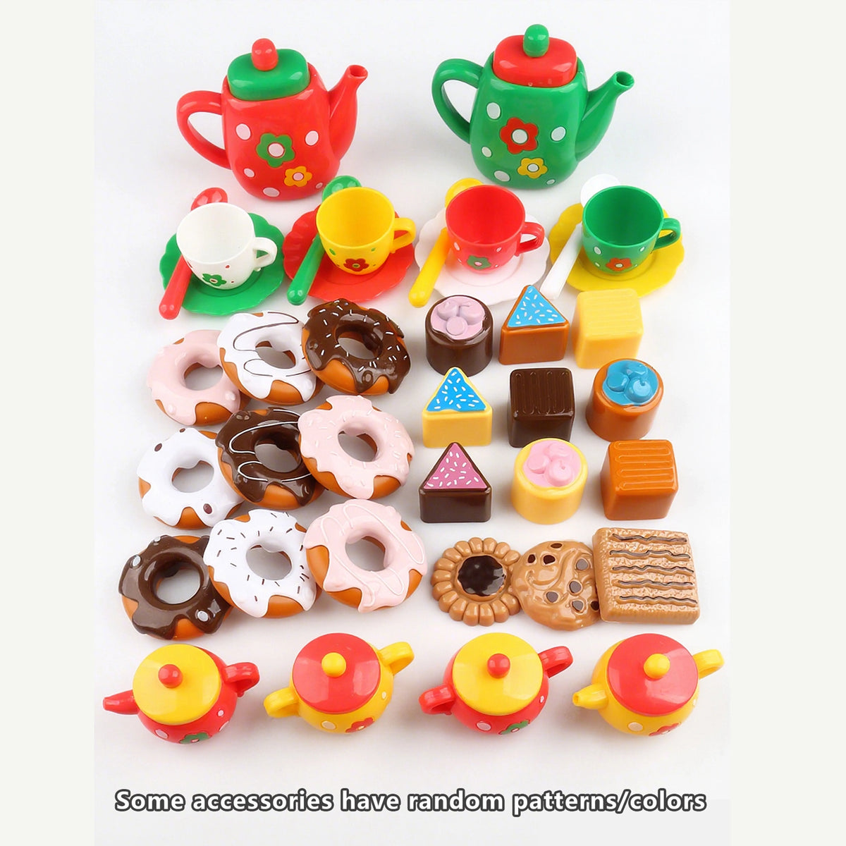 Kids Plastic Afternoon Tea Play Set – 24-Piece Kitchen Toy