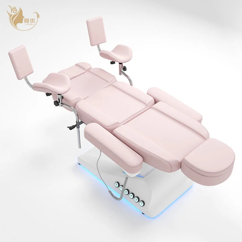 Electric Massage Table With Metal Frame And Faux Leather