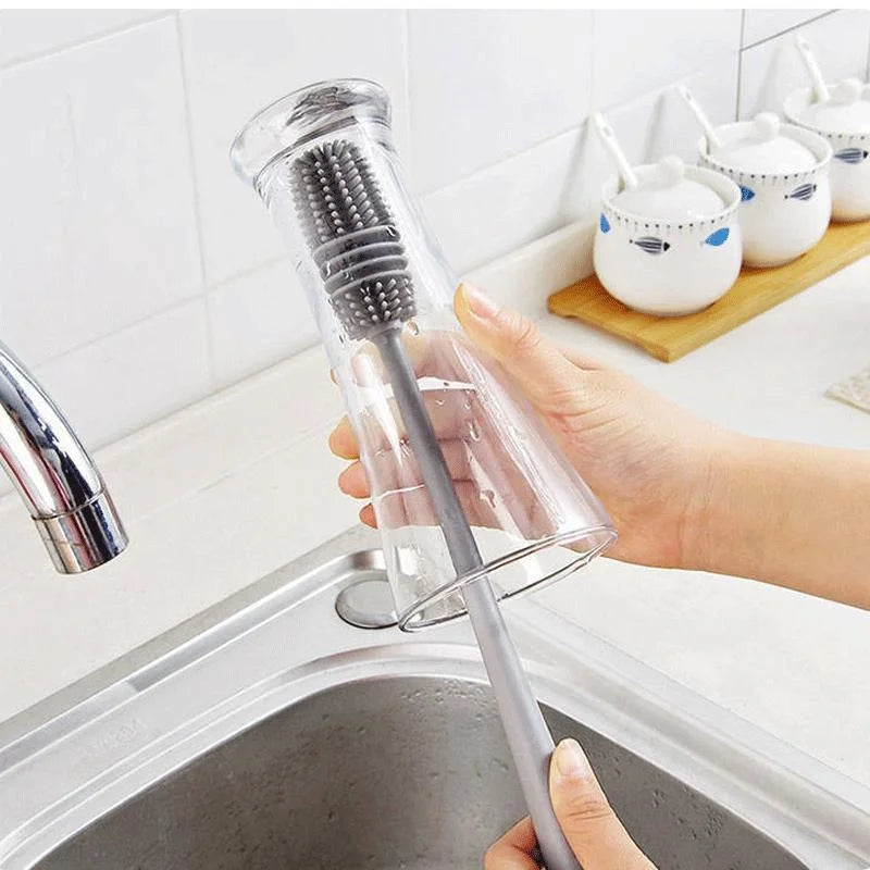 Silicone Bottle And Cup Cleaning Brush With Long Handle