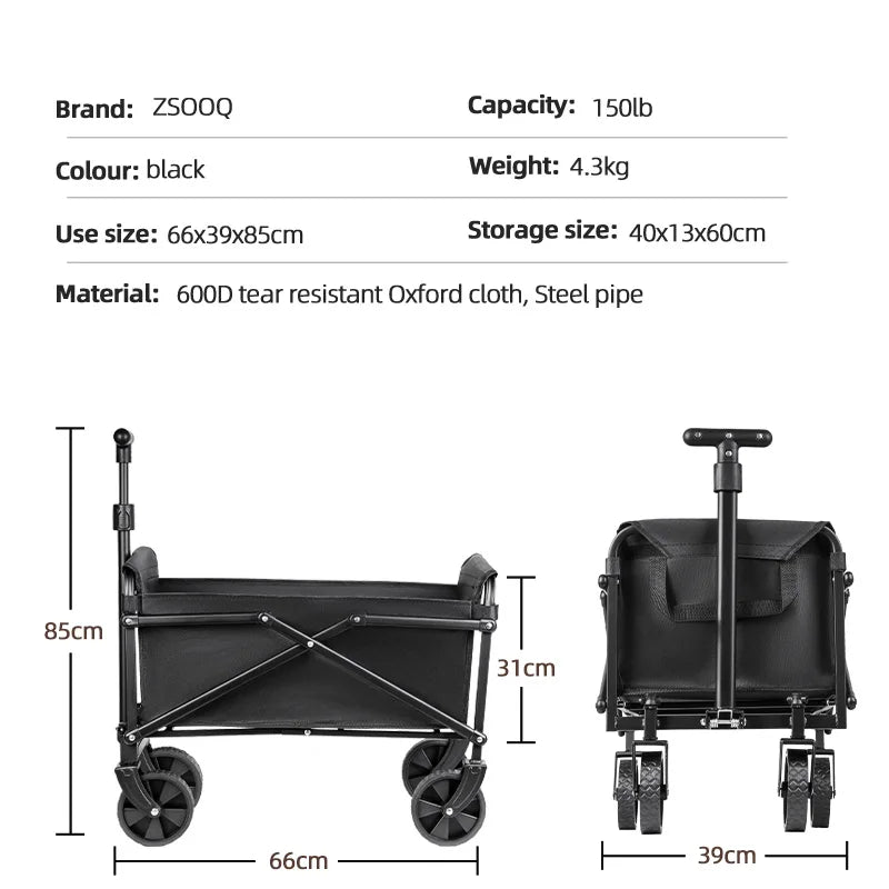 Foldable Heavy Duty Camping Wagon Utility Cart