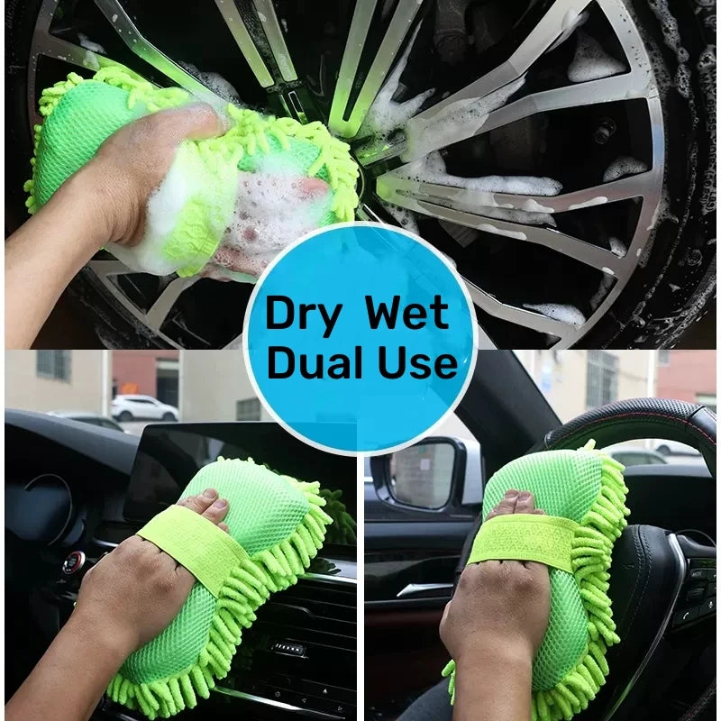 Microfiber Car Wash Sponge and Cleaning Mitt Set
