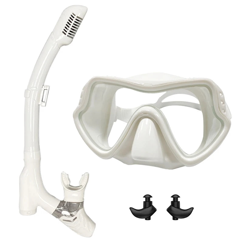 Tempered Glass Snorkel Mask Set – Dry Top & Silicone Skirt
