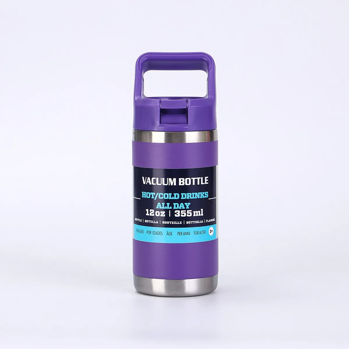 Purple Color 12 oz Insulated Tumbler With Handle And Straw Lid