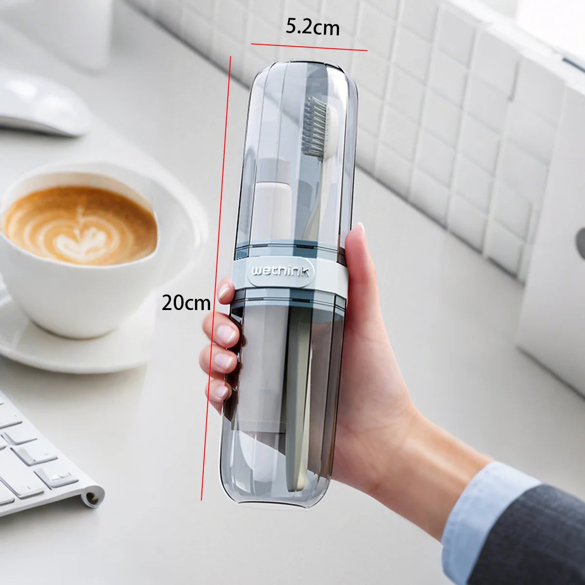 transparent Blue Color Travel Toothbrush And Toothpaste Case – Ventilated Holder