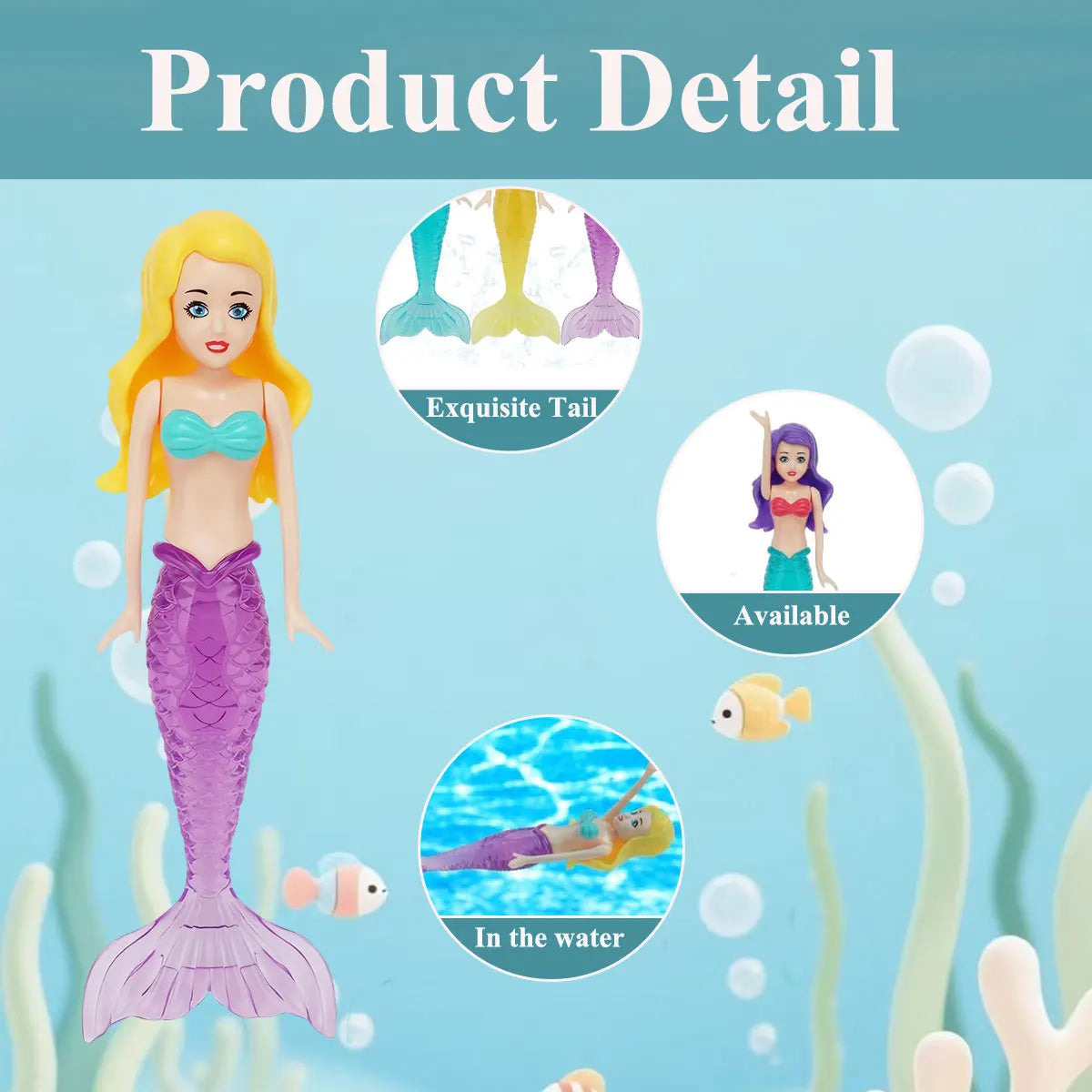 Mermaid Dive Pool Toys Set – Floating Bath Game for Kids