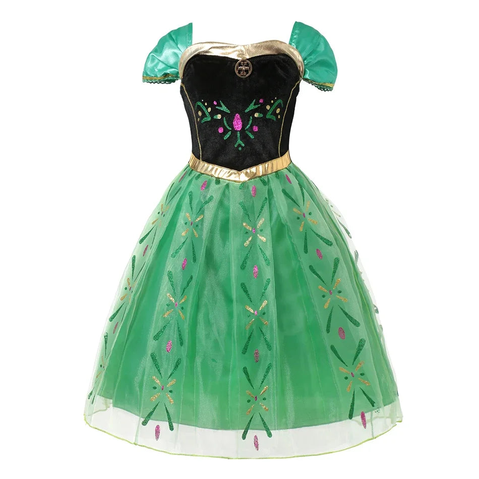 E Color Girls Princess Costume Dress – Long Sleeve Party Outfit