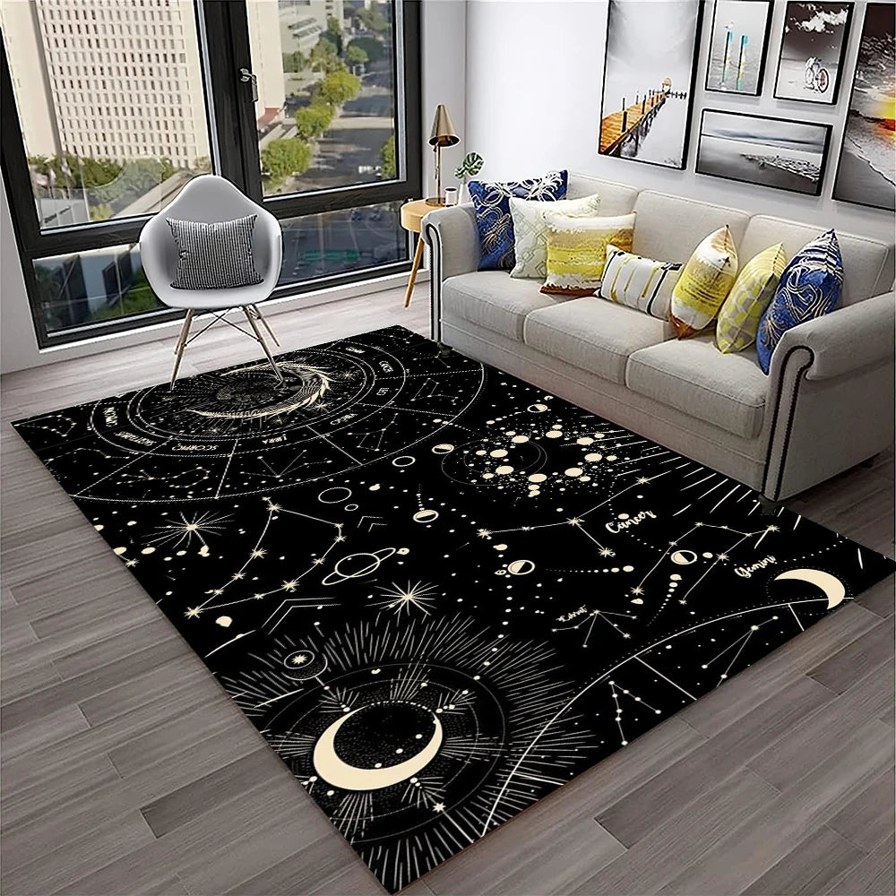 2507291107 Color Gothic Witchcraft Ouija Tarot Non-Slip Printed Area Rug
