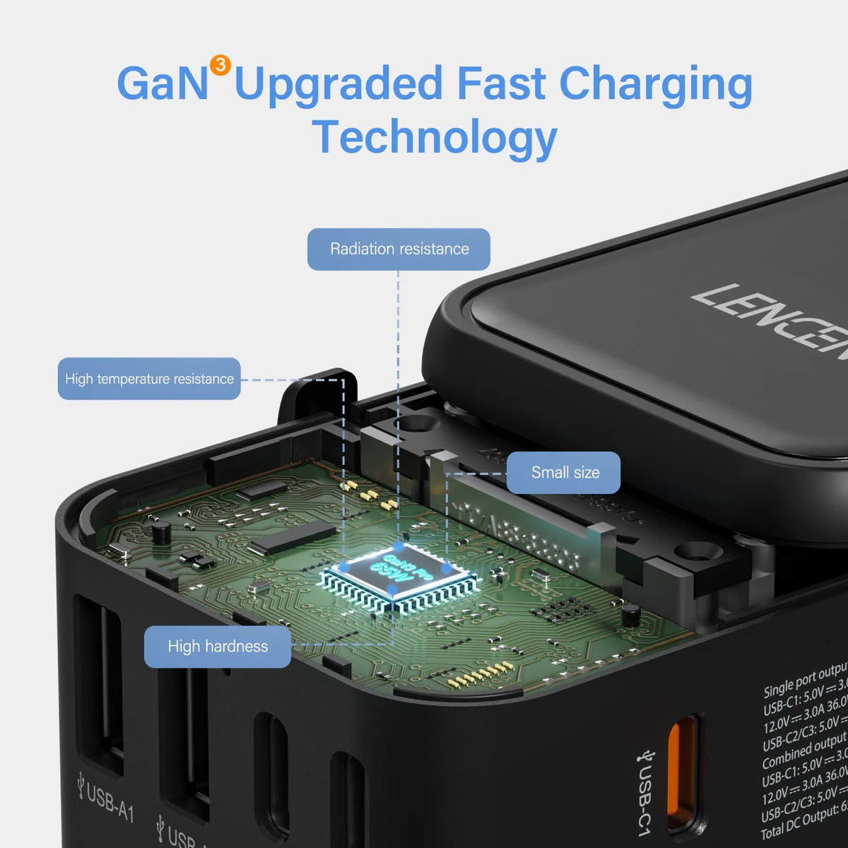 65W GaN International Travel Adapter with USB-C Fast Charge