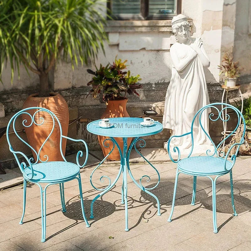 Metal Garden Bistro Table And Chair Set For Outdoors