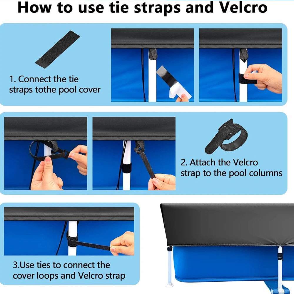 Rectangle Above Ground Pool Cover With Storage Bag